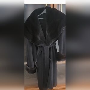 Mink and cashmere coat